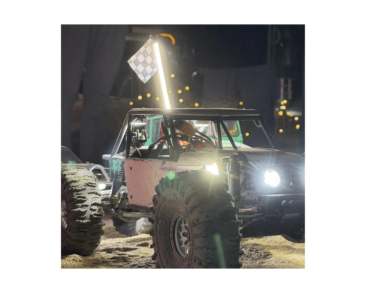 TrickWhip2 Super Bright Scale Whip Light Tube (Red) (80mm) w/12V-3V Voltage Regulator & Receiver Cable - WHIP2-8R-12