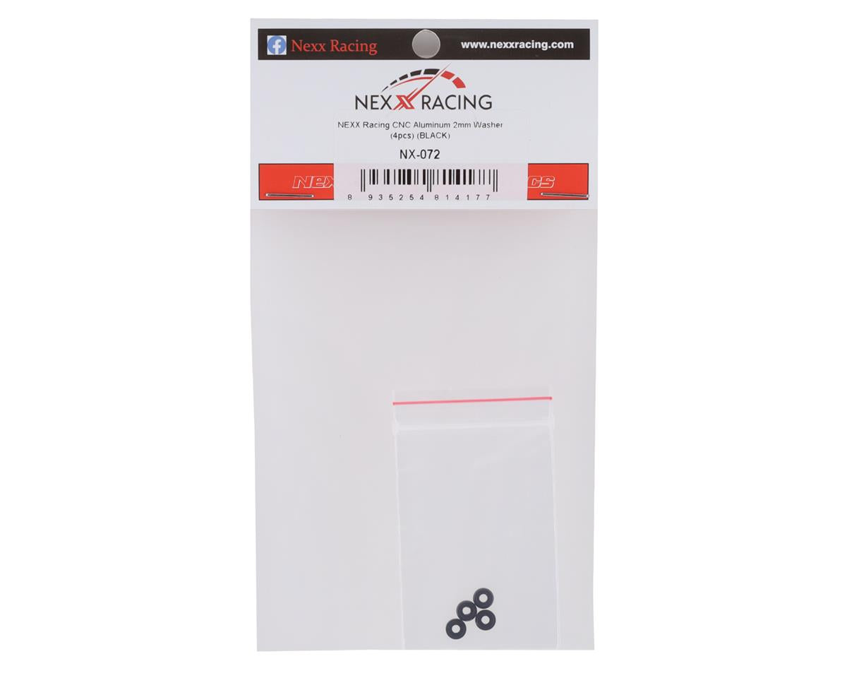 NX-072 Nexx Racing CNC Aluminium 2mm Washer (4pcs) (BLACK)