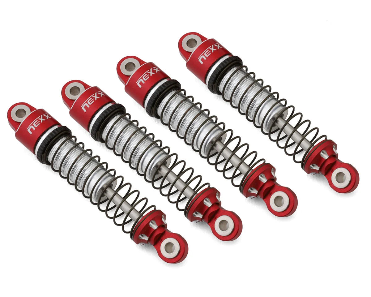 NX-401-R NEXX Racing 56mm Aluminum Threaded Oil-Filled Shocks (Red) (4) for Traxxas TRX-4M