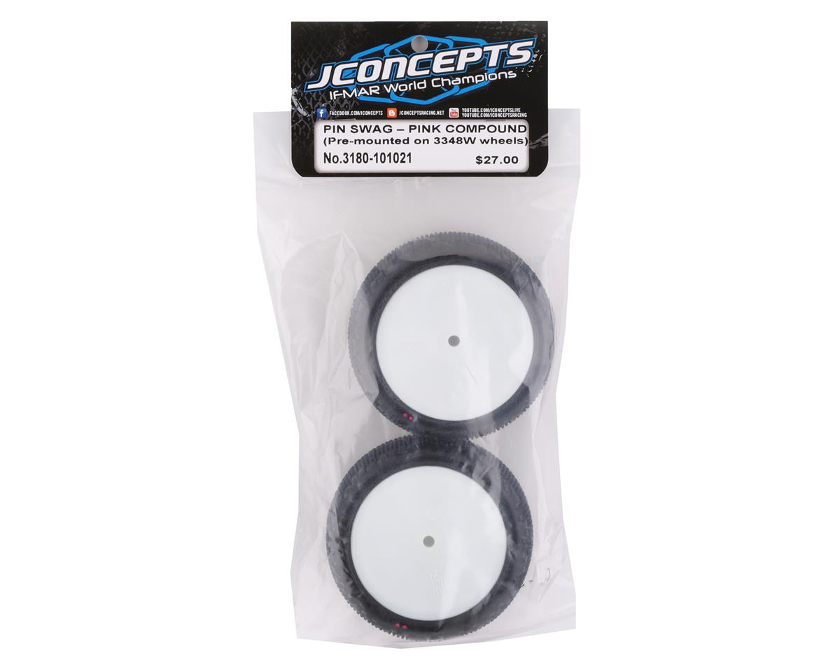 3180-101021 Pin Swag 2.2" Mounted Rear Buggy Carpet Tires (White) (2) (Pink) w/12mm Hex 3180-101021