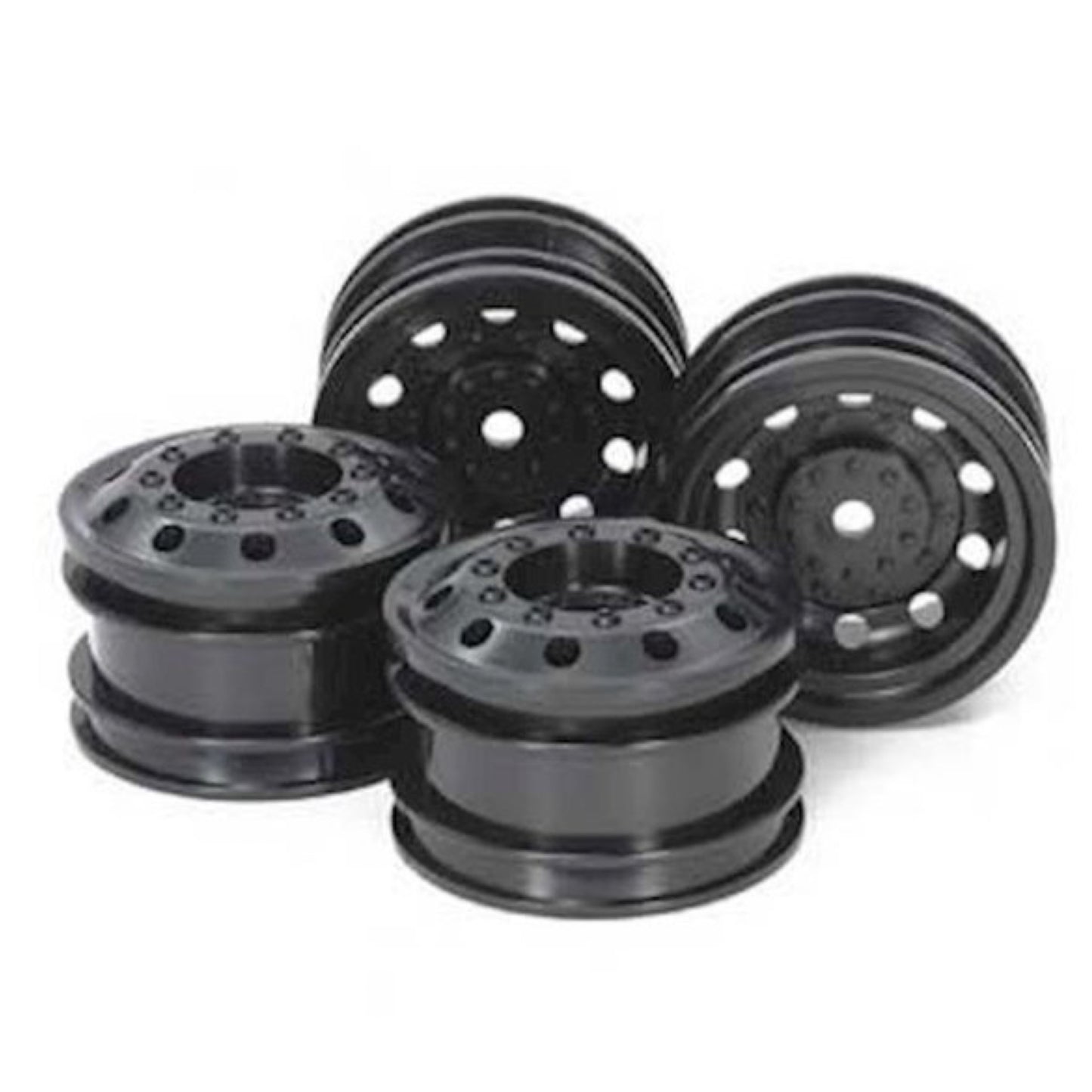 TAM54741 Tamiya TT-01 Type-E Racing Truck Wheels (Black) (4) w/12mm Hex