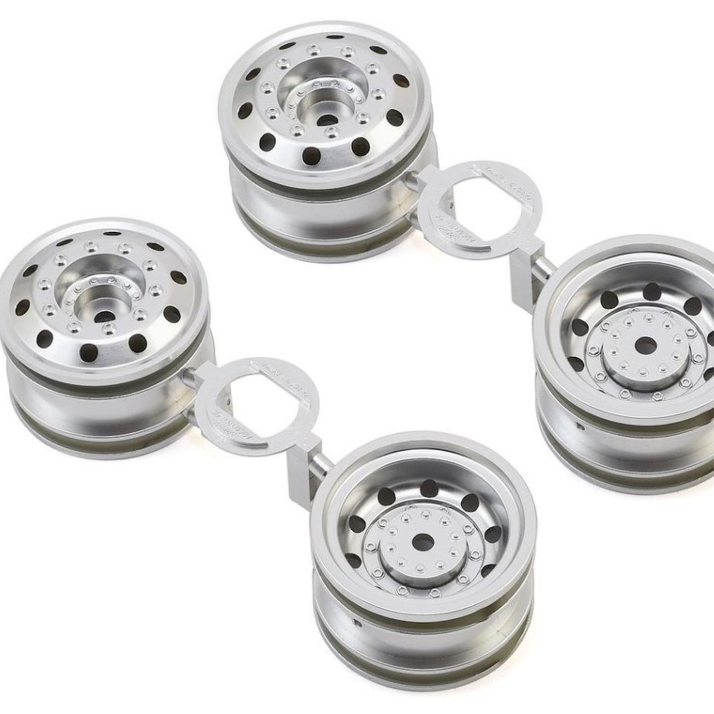 TAM51588 Tamiya TT-01 Type-E Racing Truck Wheels (Matte Chrome) (4) w/12mm Hex