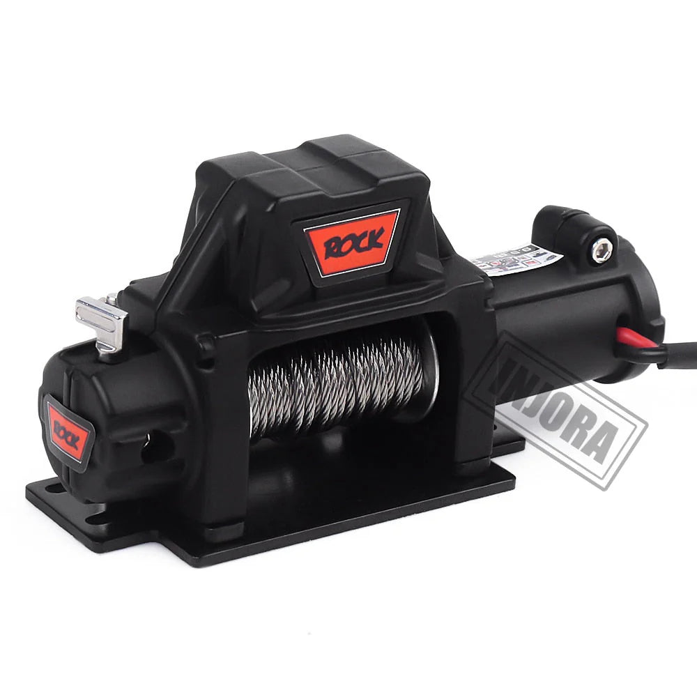 INJORA Metal Steel Wire Automatic Simulated Winch for 1/10 RC Crawler- CRAW18282_BK