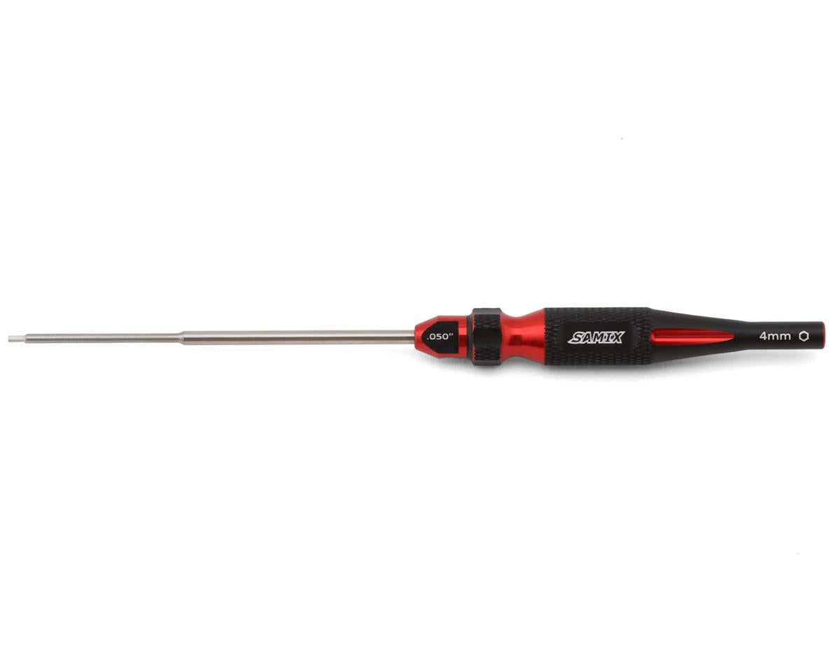 Samix SCX24 2-in-1 Hex Wrench/Nut Driver (Red) (.050" Hex/4mm Nut) - SAMSCX24-SD050-RD