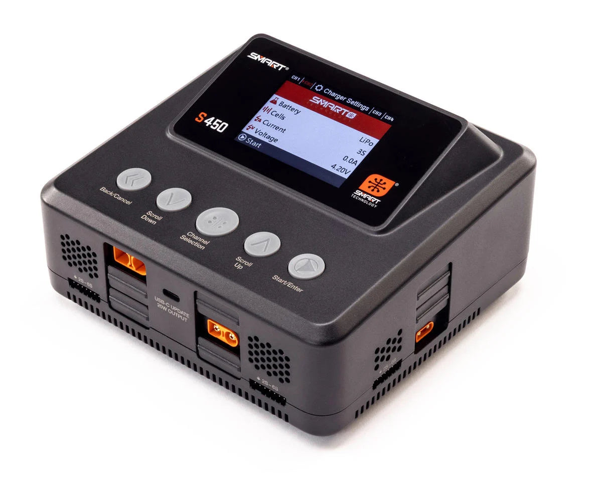Smart Charger S450 G2 Quad Smart LiPo Battery Charger (6S/10A/DC-400W/AC-200W) AC 2x20W - SPMXC3040