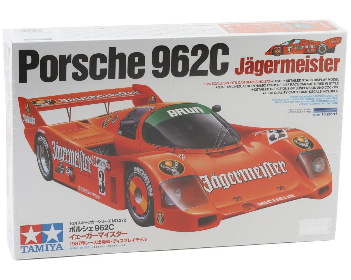 NEW TAMIYA 24372 1:24 Porsche 962C Jägermeister Model Building Kit NEW TAMIYA 24372 1:24 Porsche 962C Jägermeister Model Building Kit
