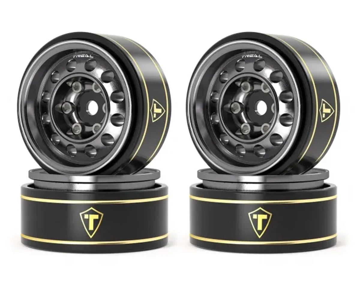 X004CPK109 Treal Hobby 1.0 Beadlock Wheels 12 Hole Vintage Wheels Gray