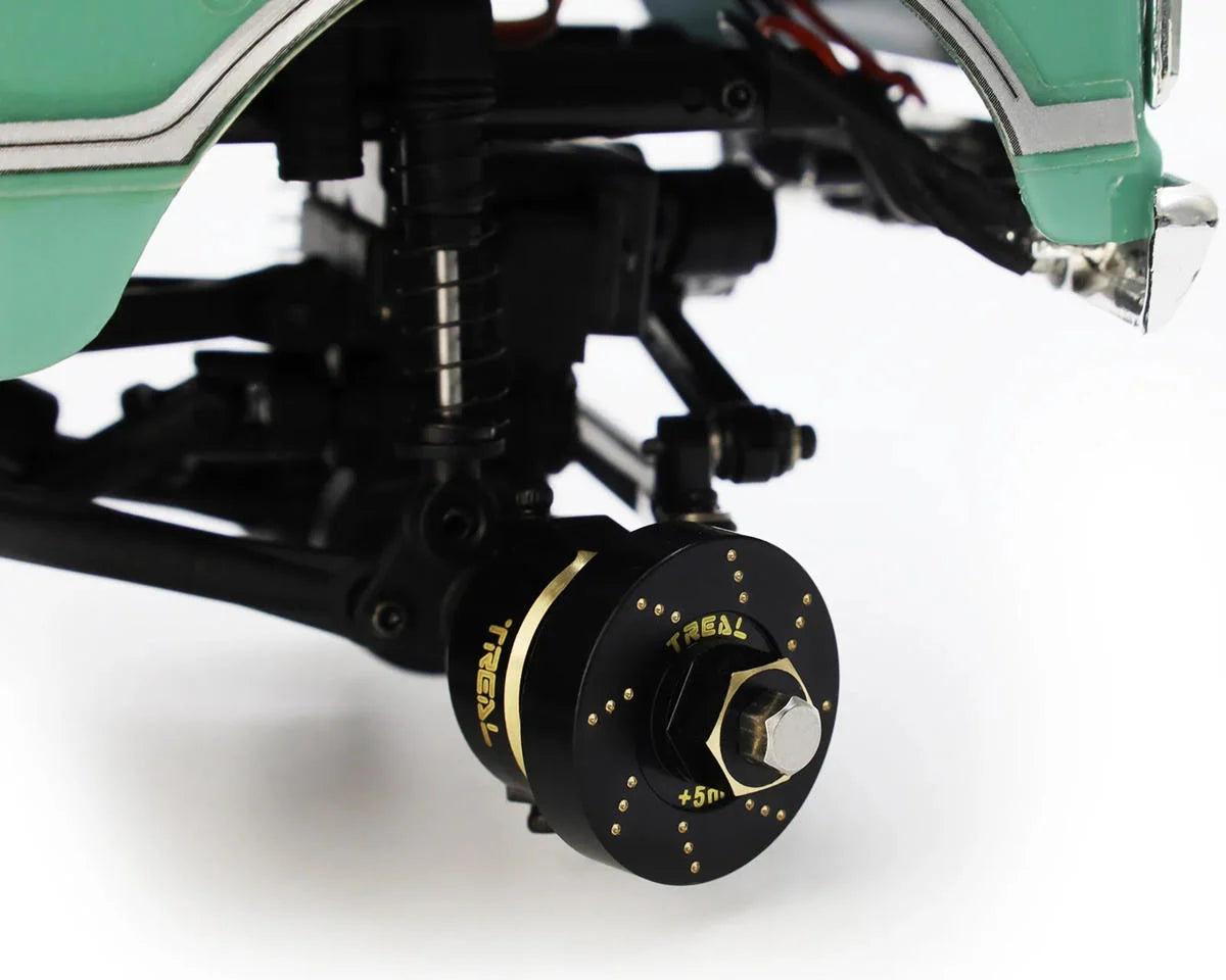 X002RZTQ0R Treal Hobby Axial SCX24 Brass Extended Wheel Hex Hub (+5mm) (4) (12g)