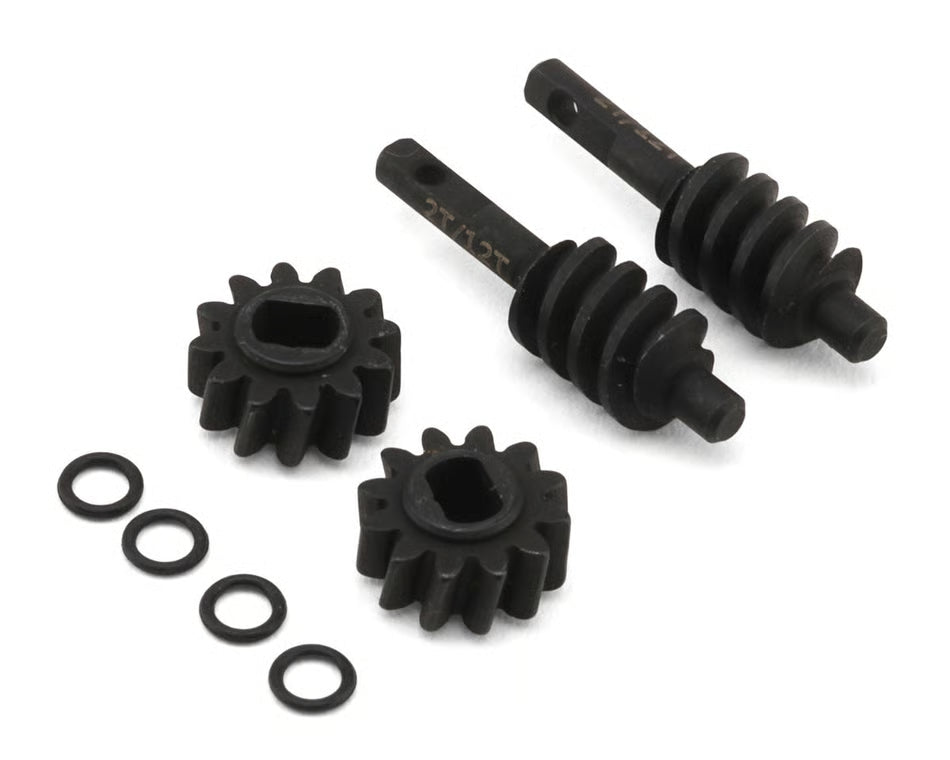 Treal Hobby Axial SCX30 Harden Steel Differential Ring/Pinion Worm Gears Set (2/12T) (33% Overdrive) - TLHTSCX30-135