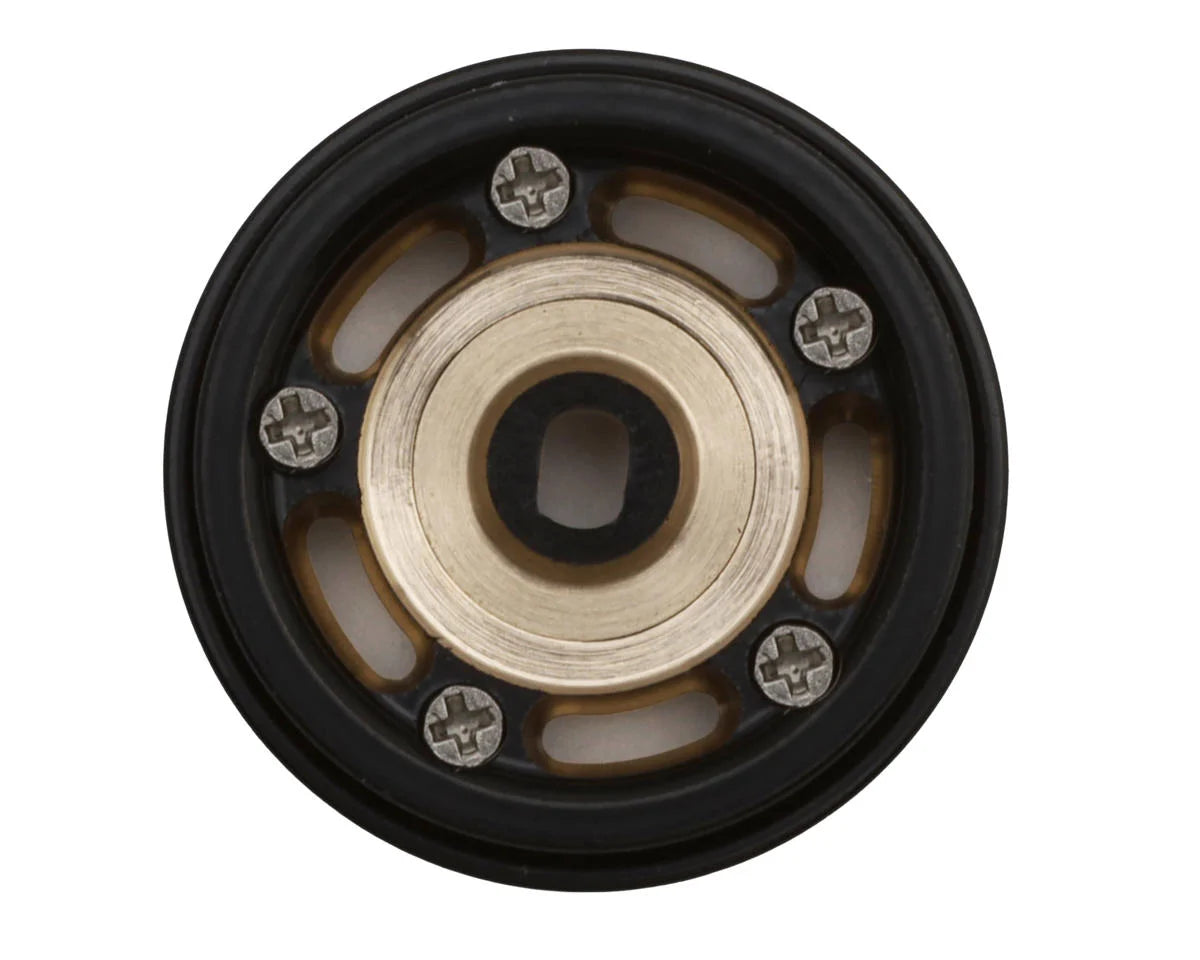 Treal Hobby 0.7" 5-Slot Brass Micro Rock Crawler Beadlock Wheels (Black/Gold) (4) (14g ea) - X00504CUUZ