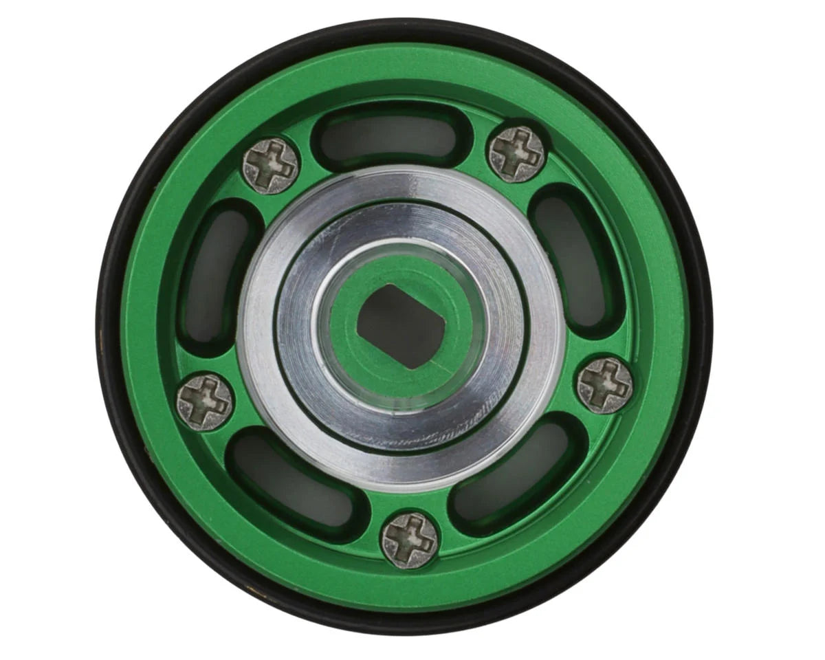 Treal Hobby 0.7" 5-Slot Aluminum Micro Rock Crawler Beadlock Wheels (Green) (4) (8g ea) - X00505GZNH