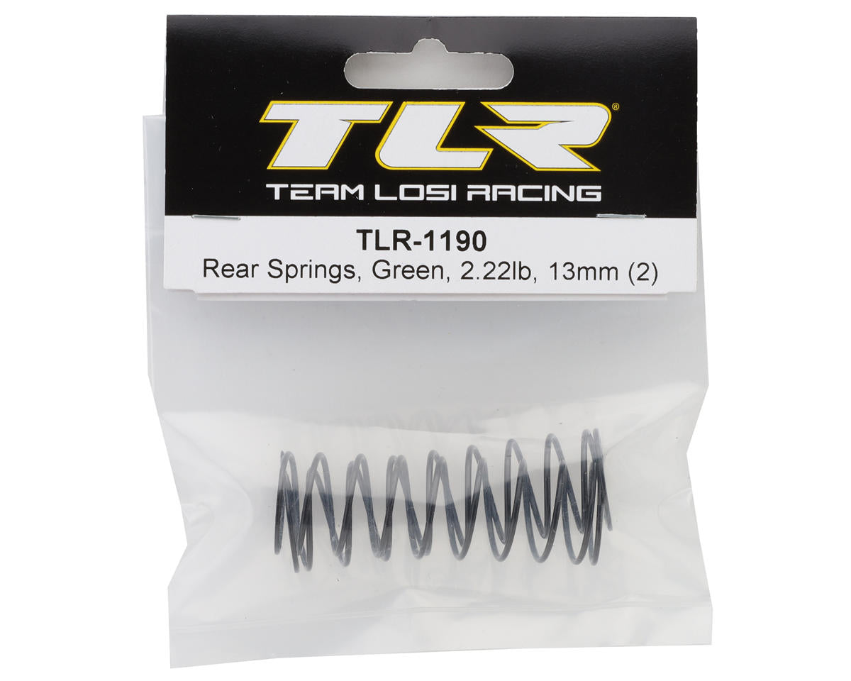 Rear springs, Green, 2.22lbs,13mm (2) - TLR-1190