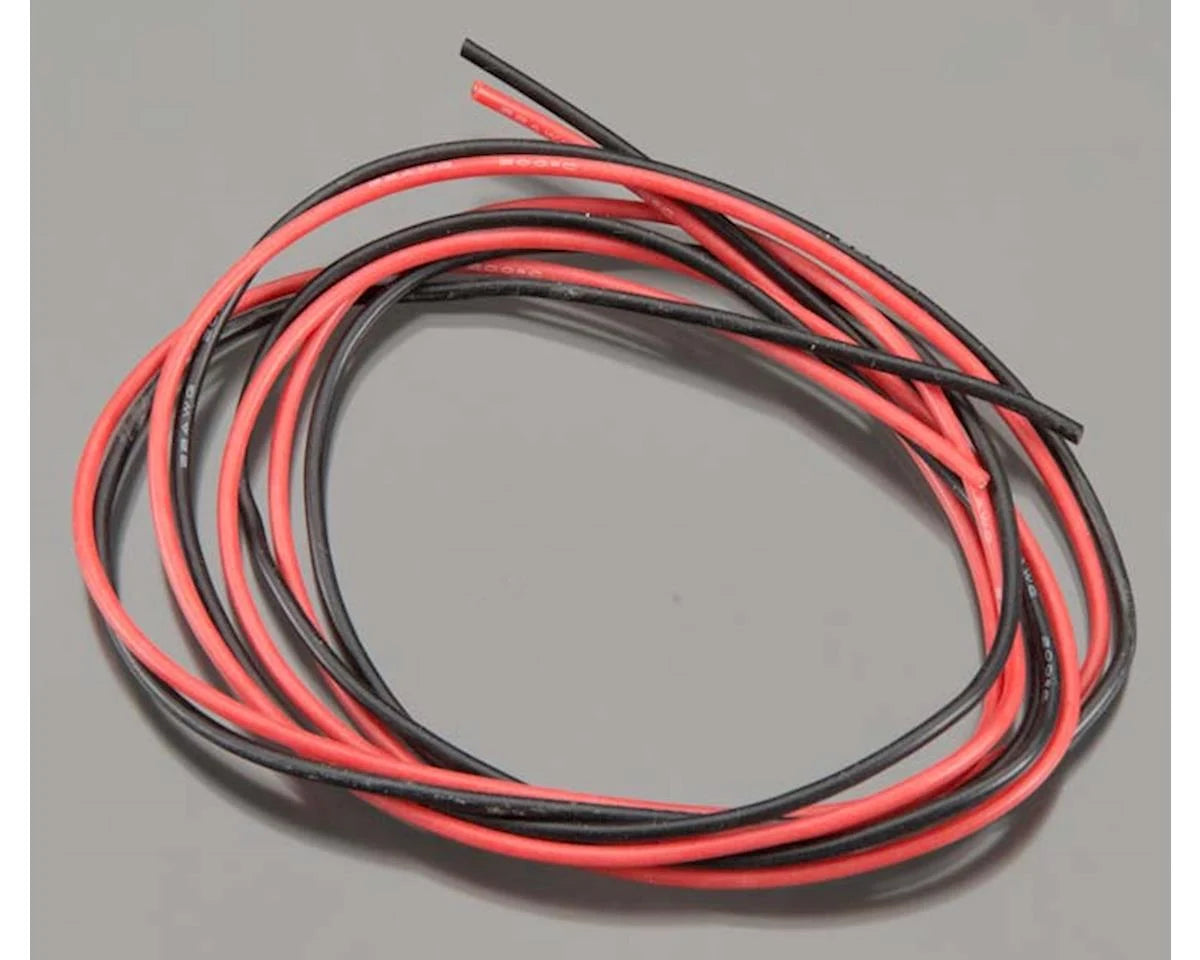 TQW2200 TQ Wire Thin Wall Silicone Wire (Red & Black) (3' Each) (22AWG)