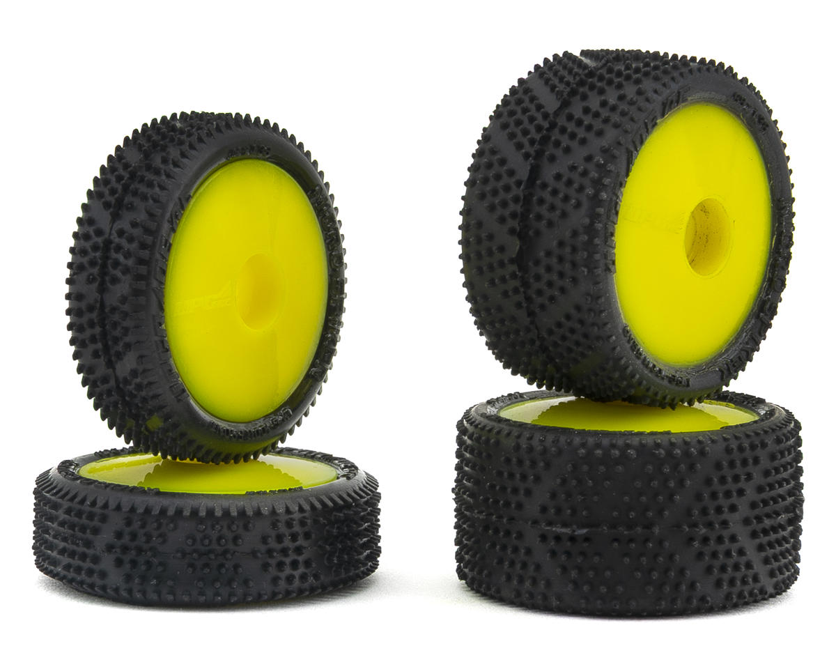 UPG-10011-Y UpGrade RC Micro Spiker Pre-Mounted Front and Rear Carpet Tires for Losi® Micro-B (Yellow)