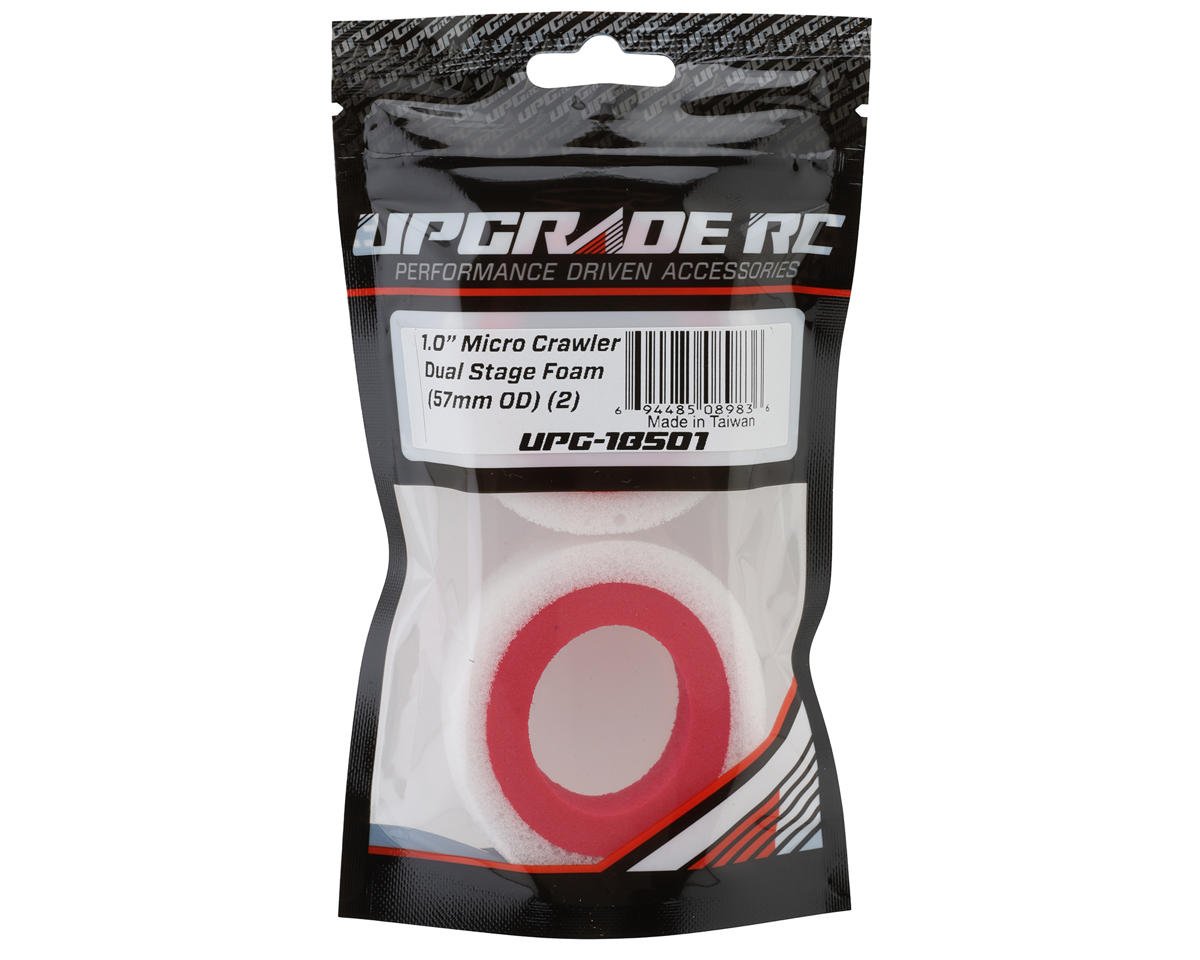 UpGrade RC 1.0" Micro Crawler Dual Stage Foam Inserts (2) (57mm OD) (Closed Cell Inner/Soft Outer) - UPG-18501