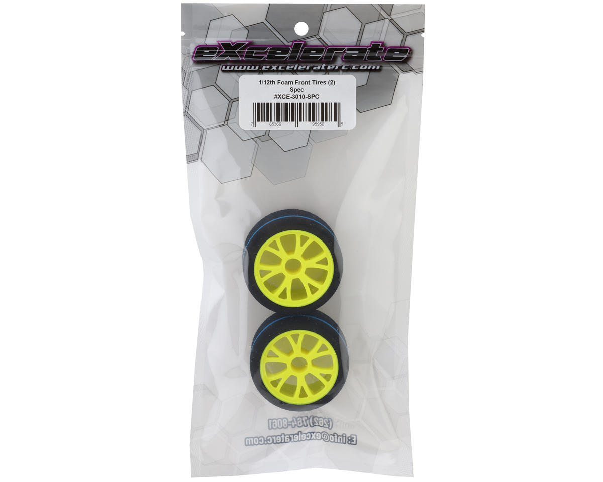 XCE-3010-SPC eXcelerate 1/12 Mounted Foam Front Tires (2) (Spec)