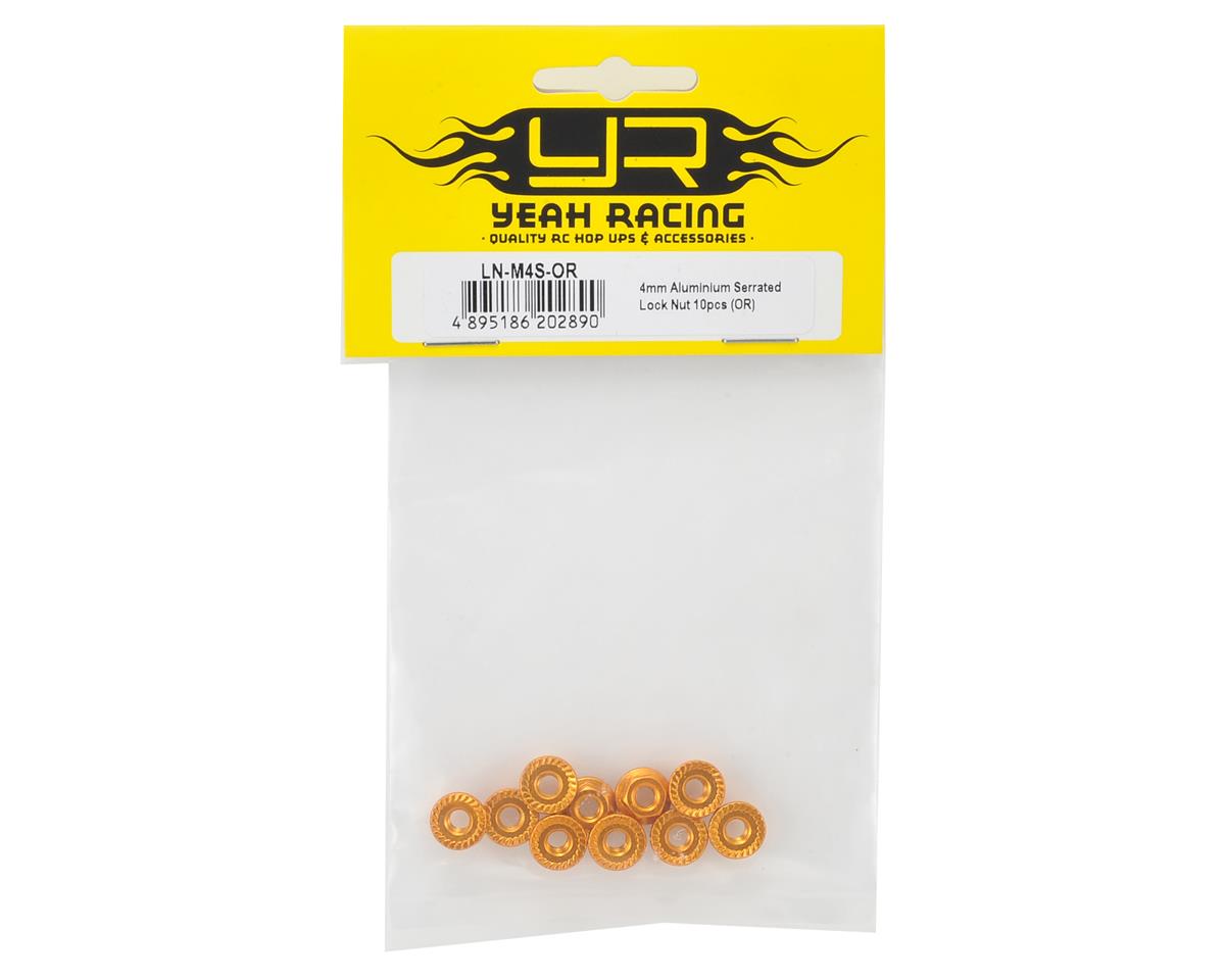 4mm Aluminum Serrated Lock Nut 10pcs (OR)