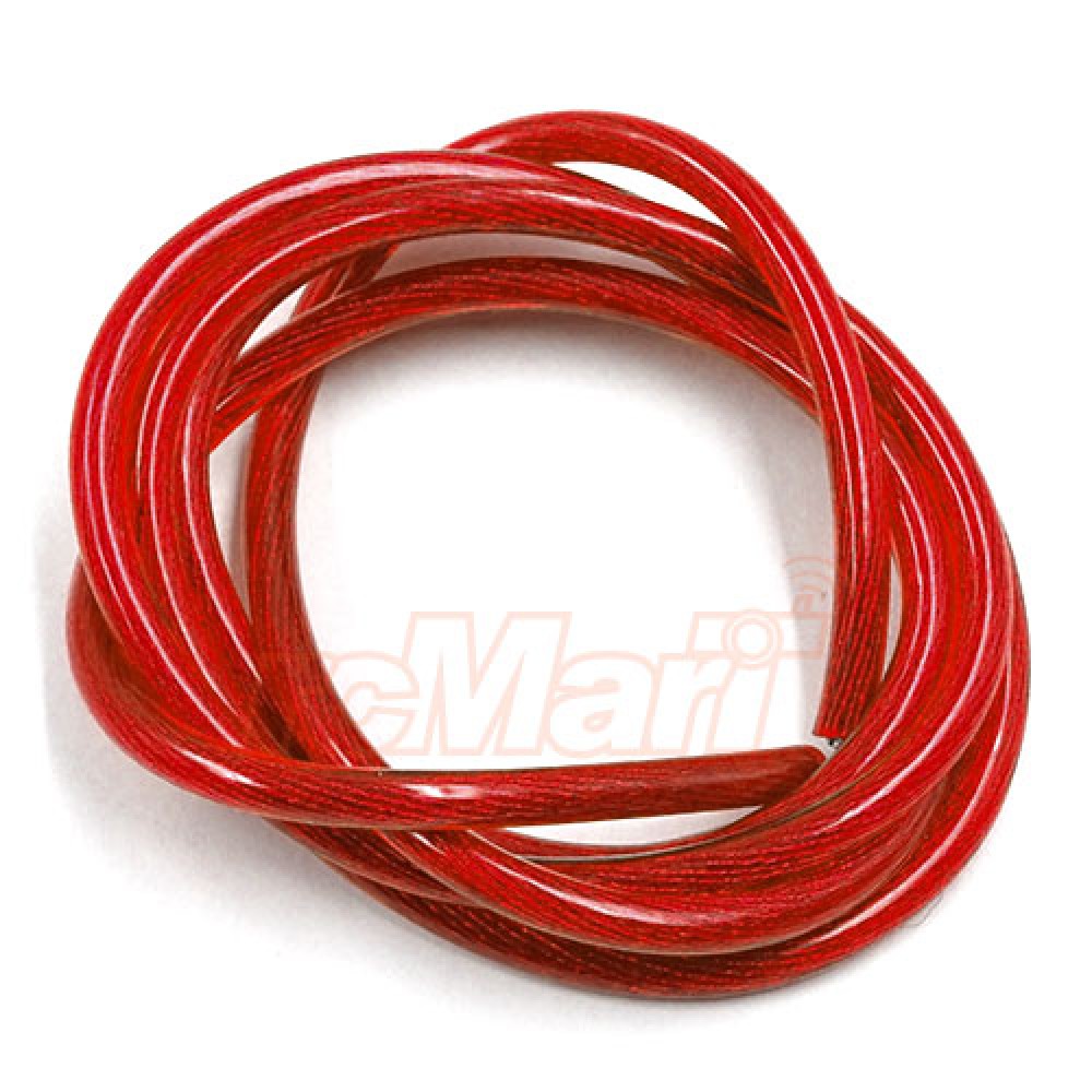 WPT-0137RD Yeah Racing 12AWG Transparent Wire (1m) Red