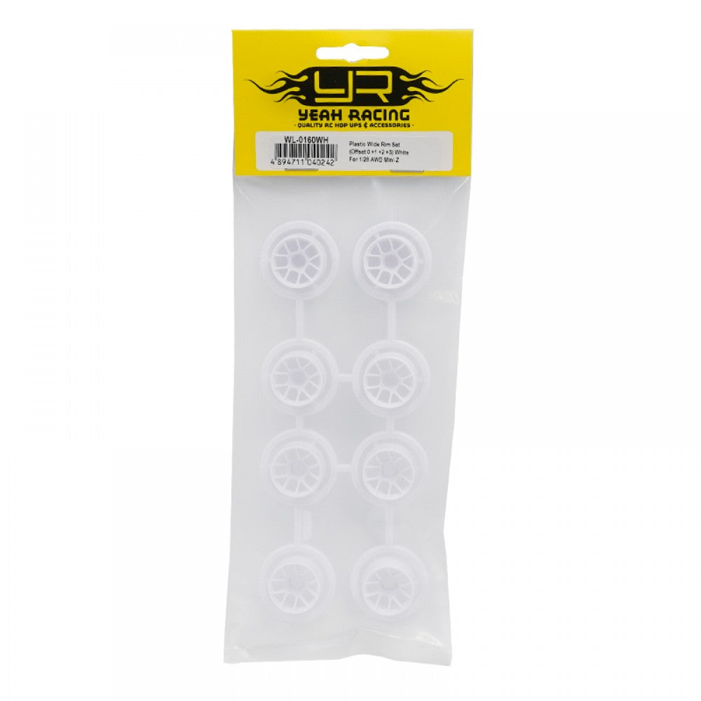 WL-0160WH Yeah Racing Plastic Wide Rim Set (Offset 0+1+2+3) White for 1/28 RWD Mini-Z WL-0160WH