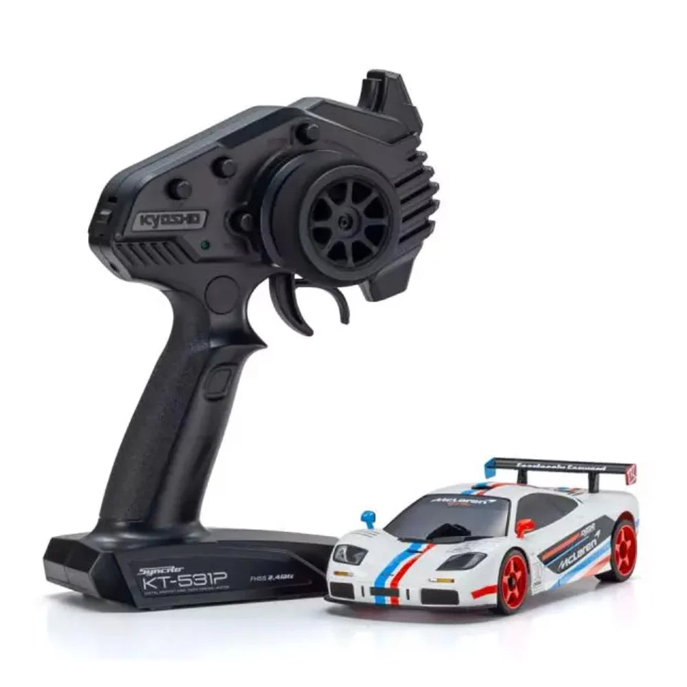 Kyosho MR-04 RWD Mini-Z Readyset w/ McLaren F1 GTR Kyosho Europe 30th Anniversary (White/Red/Blue) w/KT-531P 2.4GHz Radio - 32372KE