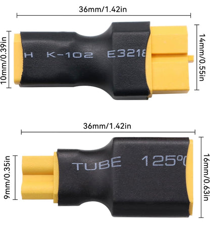 RC Connectors XT30 to XT60 Male & Female Adapters (2)
