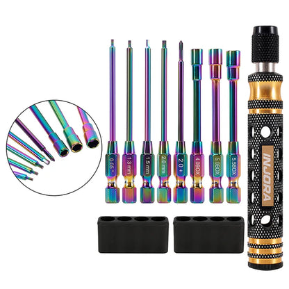 INJORA 8-in-1 Quick-Change Hex Phillips Nut Driver Set for 1/24 1/18 RC Crawler - Tool-LSD68