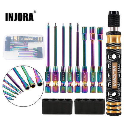 INJORA 8-in-1 Quick-Change Hex Phillips Nut Driver Set for 1/24 1/18 RC Crawler - Tool-LSD68