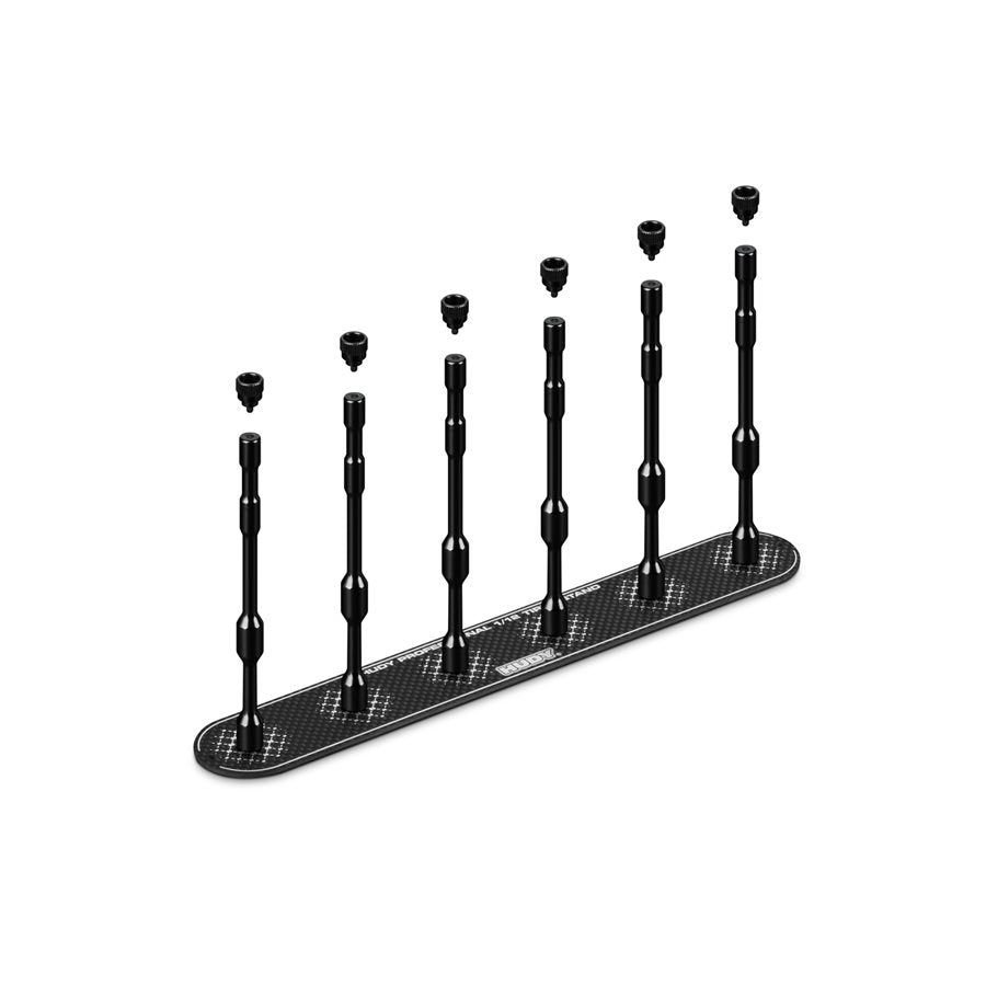 HUDY CARBON TIRE STAND 6x + HARD CASE - 1 / 12 PAN CAR & 1 / 12 GT - 105035