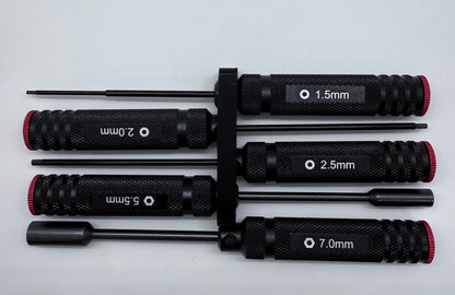 HoustonRC Tools - Large Essentials Set (1.5mm, 2.0mm, 2.5mm Hex Drivers, 5.5mm & 7.0mm Nut Drivers)