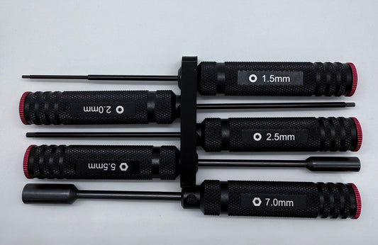 HoustonRC Tools - Large Essentials Set (1.5mm, 2.0mm, 2.5mm Hex Drivers, 5.5mm & 7.0mm Nut Drivers)