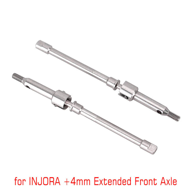 SCx24-99F INJORA Steel Dogbone Shafts for INJORA +4mm SCX24 FRONT Axles - SCX24-99F