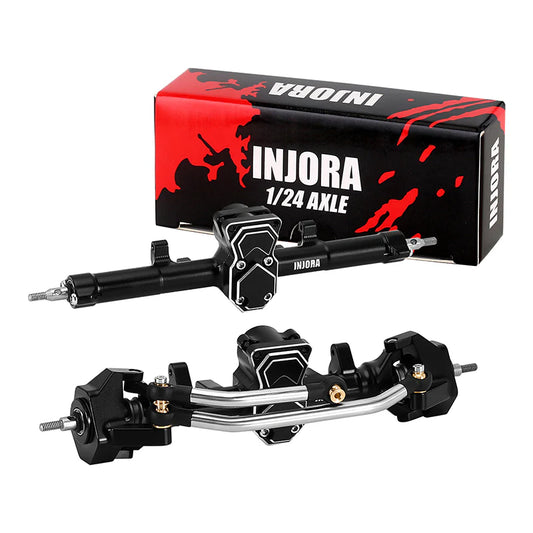 SCX24-184BKFR INJORA ProSteer Double Joint Aluminum Axles for Axial SCX24