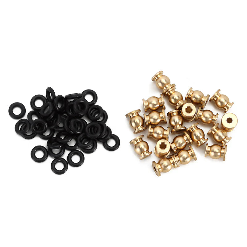 INJORA 20PCS Aluminum / Brass Joint Balls Pivot Balls with O-rings for INJORA SCX24 Shock Links - Gold
