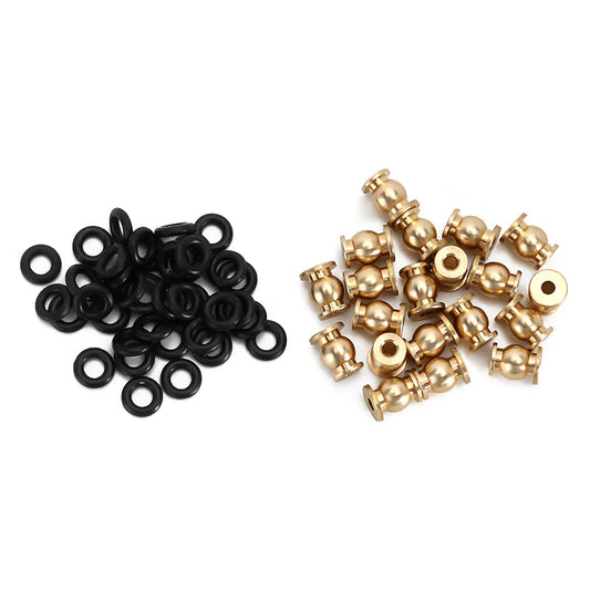INJORA 20PCS Aluminum / Brass Joint Balls Pivot Balls with O-rings for INJORA SCX24 Shock Links - Gold