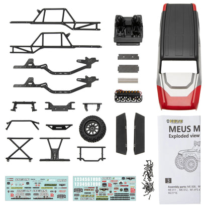 MEUS-MB24-01 MEUS Racing MB24 Body 5.2in 132MM Axial Shell Body ABS+Nylon Carbon Fiber Frame For 1/24 Axial SCX24 Bronco JLU B-17 C10 - Red