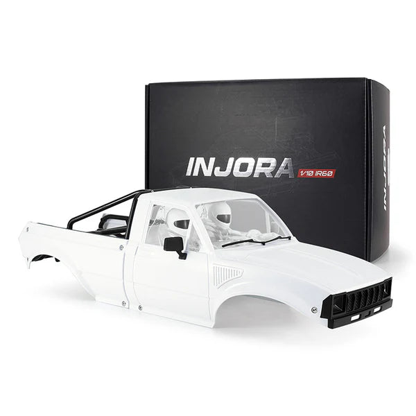 INJORA IR60-10 Hard Body with Interior & Bed Cage for 1/10 RC Crawler (White) -  IR60-10WH