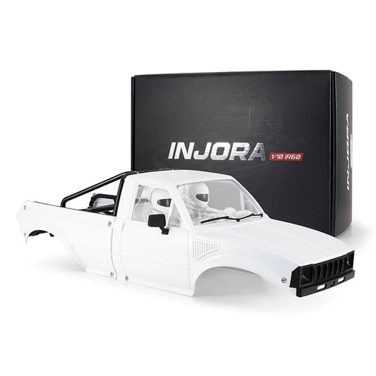 INJORA IR60-10 Hard Body with Interior & Bed Cage for 1/10 RC Crawler (White) -  IR60-10WH