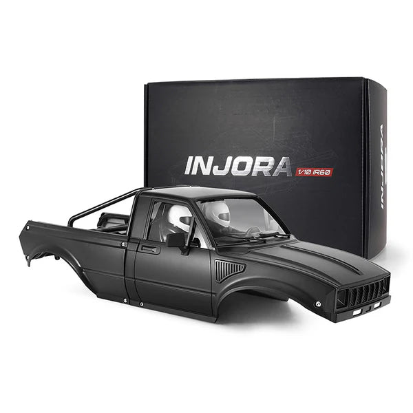 INJORA IR60-10 Hard Body with Interior & Bed Cage for 1/10 RC Crawler (Black) - IR60-10BK