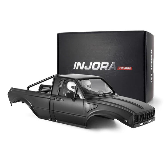 INJORA IR60-10 Hard Body with Interior & Bed Cage for 1/10 RC Crawler (Black) - IR60-10BK