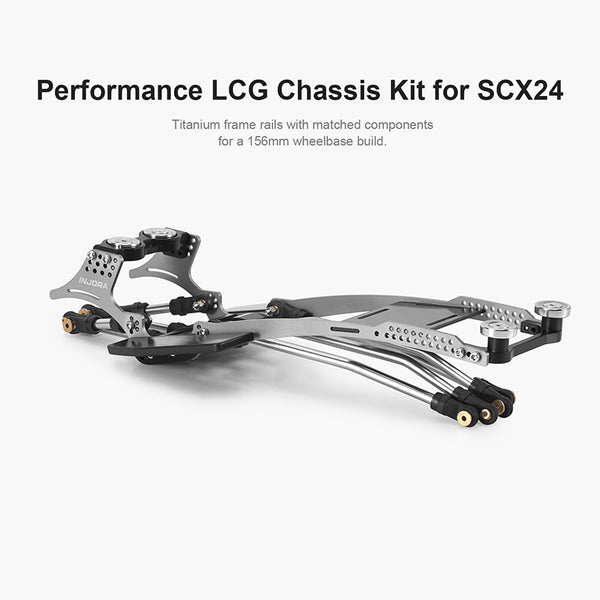 INJORA Rockover Titanium LCG Chassis Kit for 1/24 SCX24, 156mm Wheelbase, 18° Skid Angle - INC-24H