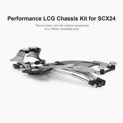 INJORA Rockover Titanium LCG Chassis Kit for 1/24 SCX24, 156mm Wheelbase, 18° Skid Angle - INC-24H