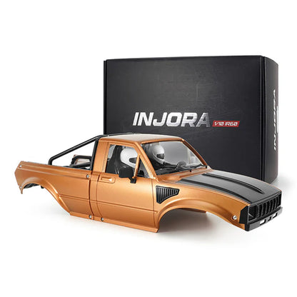 INJORA IR60-10 Hard Body with Interior & Bed Cage for 1/10 RC Crawler (Orange) - IR60-10OG