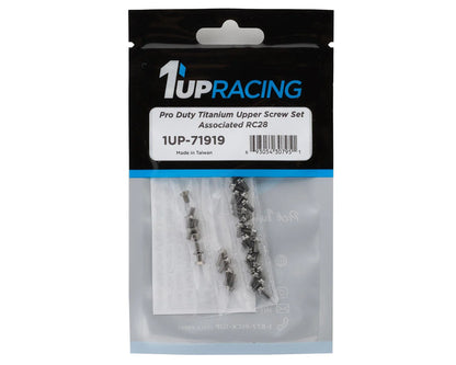 1UP Racing Associated RC28 Pro Duty Titanium Upper Screw Set (Silver) (36) - 1UP-71919