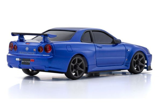 Kyosho MA-020 AWD Mini-Z ReadySet w/Nissan Skyline GT-R R34 V. Spec II Nur Body (Metallic Blue) w/KT-531P 2.4GHz Radio- 32658MB