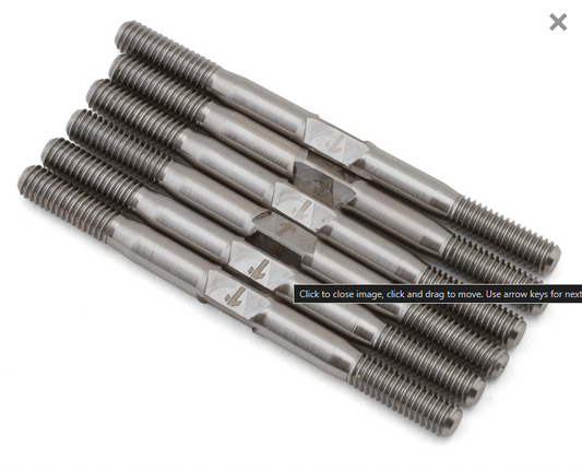 1UP Racing RC10B7.1/B7.1D Pro Duty Titanium Turnbuckles Set (Silver) - 1UP-74911