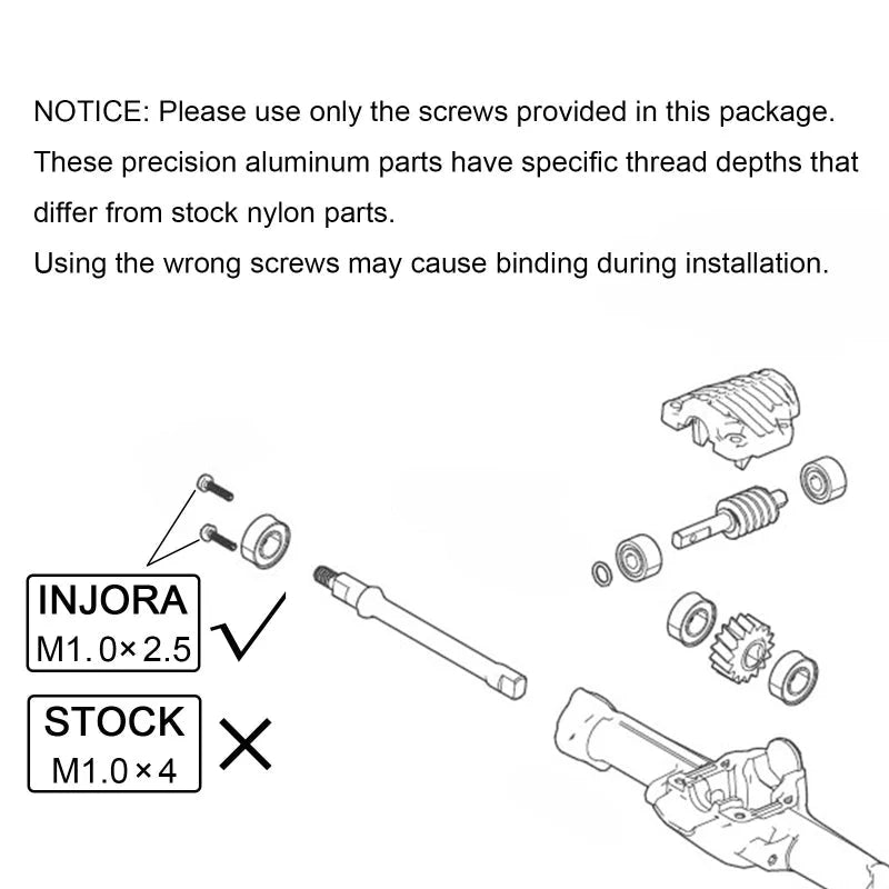 INJORA Aluminum Axle Housing for SCX30 - SCX30-10BK