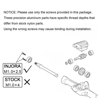 INJORA Aluminum Axle Housing for SCX30 - SCX30-10BK