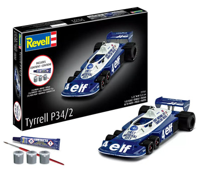 Revell 1/32 Tyrell P34/2 6-Wheel Formula 1 Car Plastic Model kit w/Paint, Brush & Cement- 77741-0186