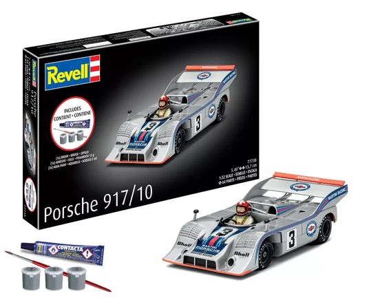 Revell 1/32 Porsche 917/10 Plastic Model kit w/Paint, Brush & Cement- 77738