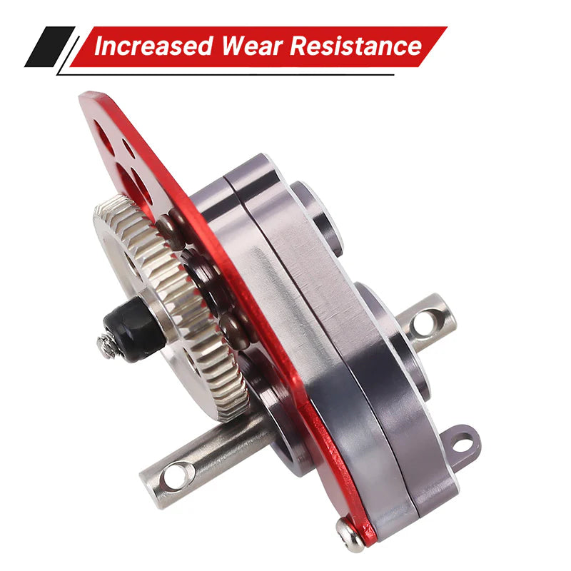 SCX24-130RD INJORA CNC Aluminum Complete Transmission Gearbox for Axial SCX24 AX24 - Red